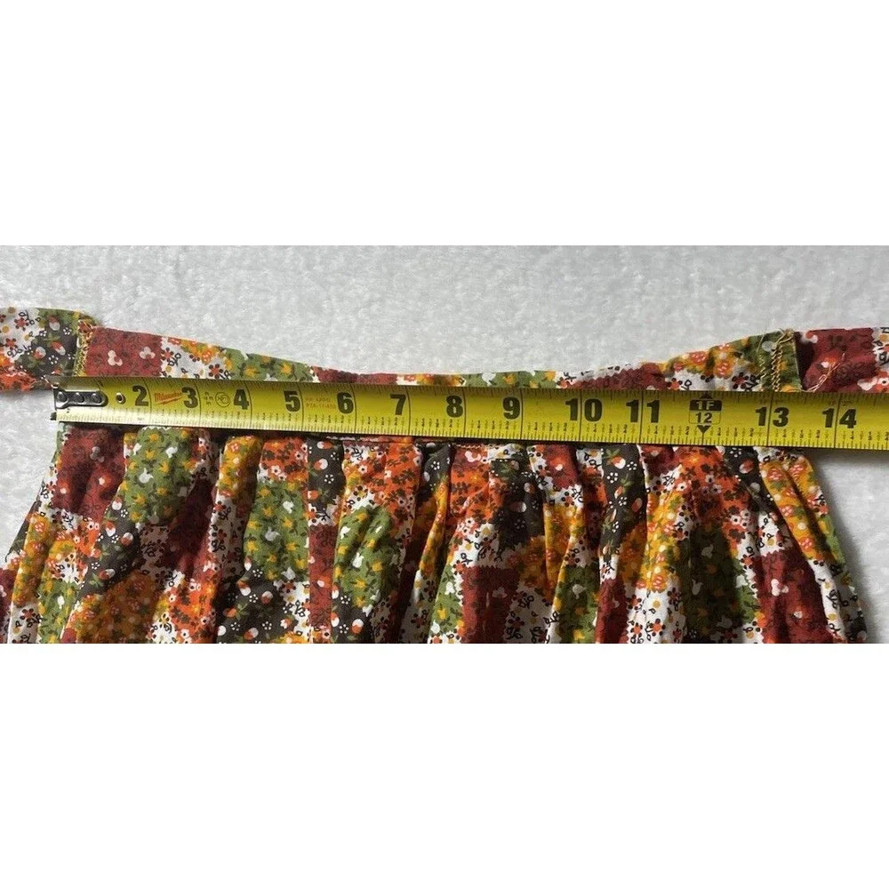 Vintage 60s - 70s Cottage Core Retro Patchwork Print Half Apron Women’s S